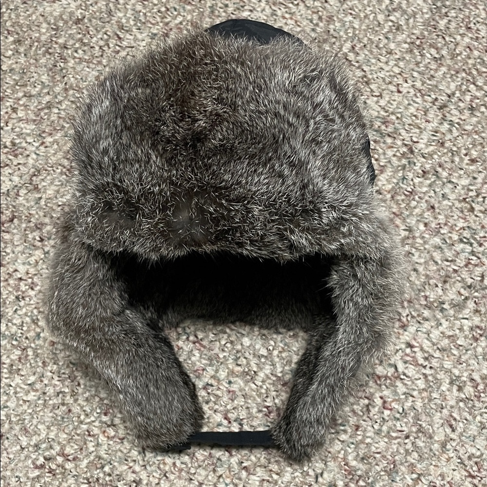 Real Fur and padded nylon Trapper style Hat- new